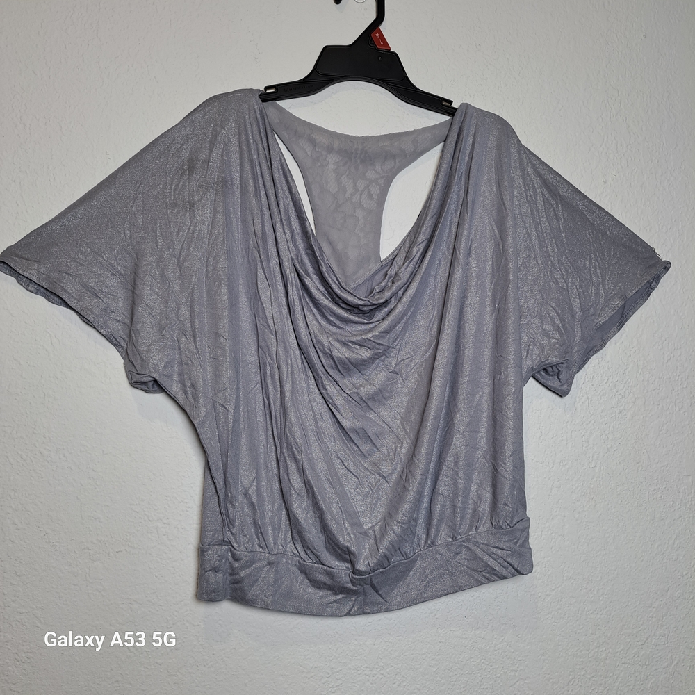 Express Metallic Gray Women's Blouse